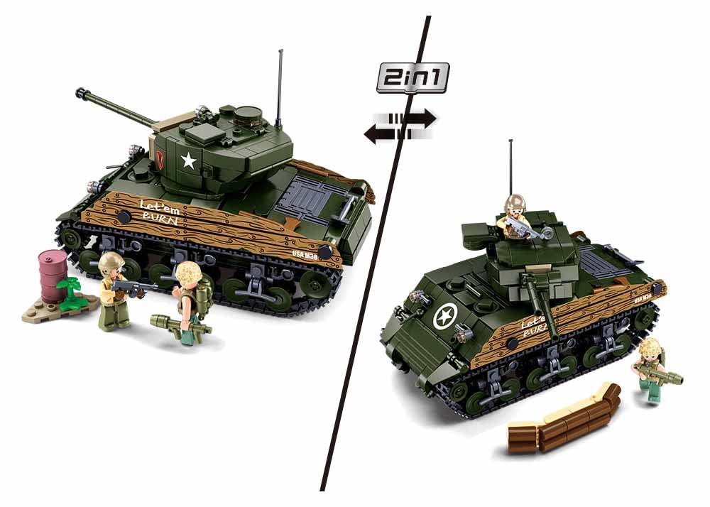 Sluban Klocki zaciskowe M38-B1110 WWII-M4A3 (76W) Medium