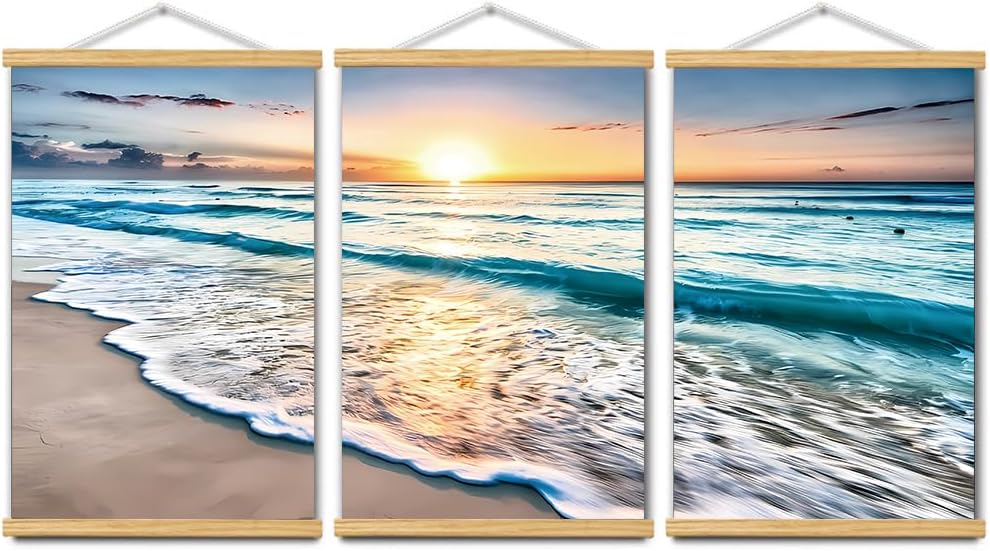 3 Piece Coastal Ocean Canvas Set