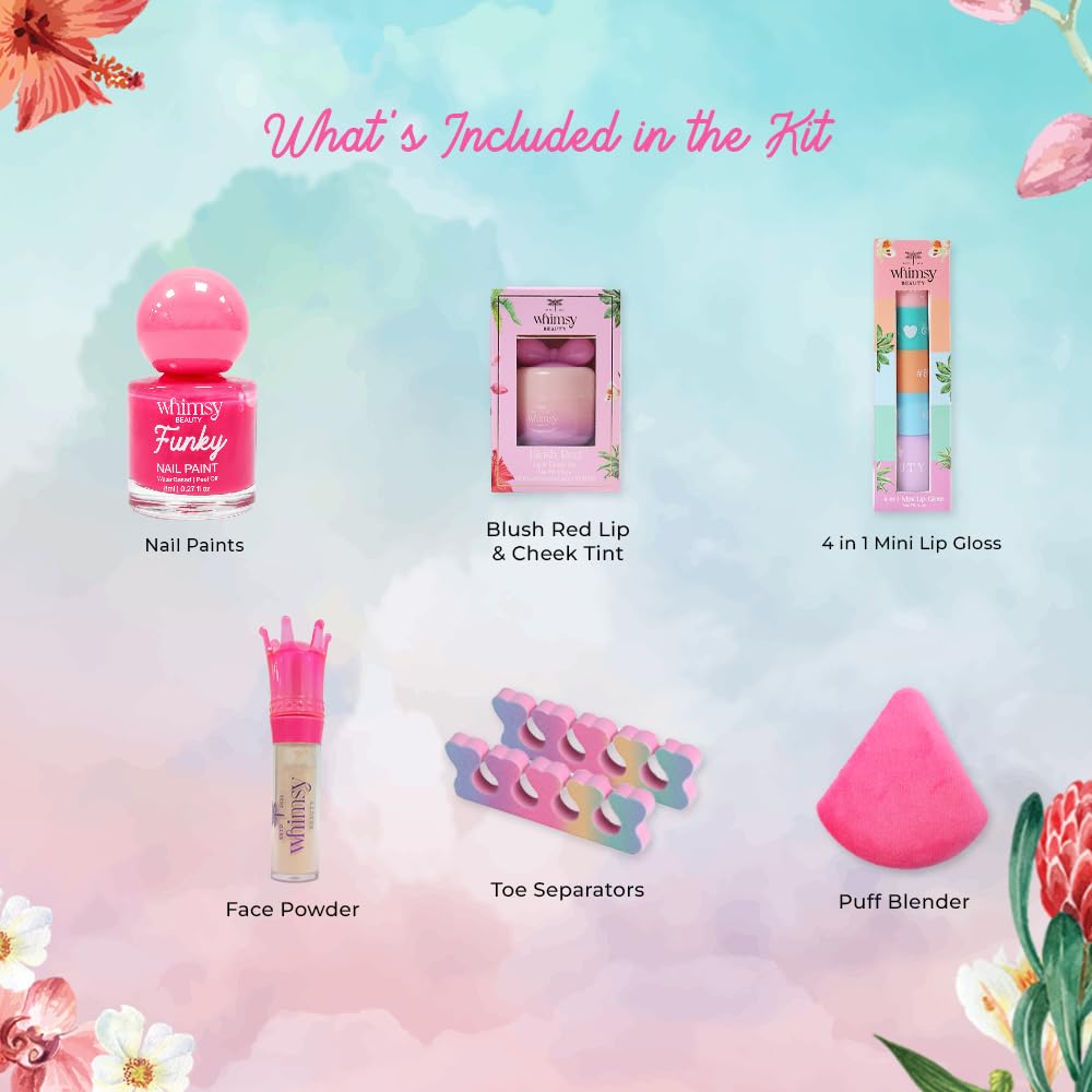 Whimsy Beauty Sparkle & Polish Beauty and Nail Kit | Safe Beauty Set for Girls & Teens | Nail Colours, Lip Tint & Lip Gloss | Pack of 6 3