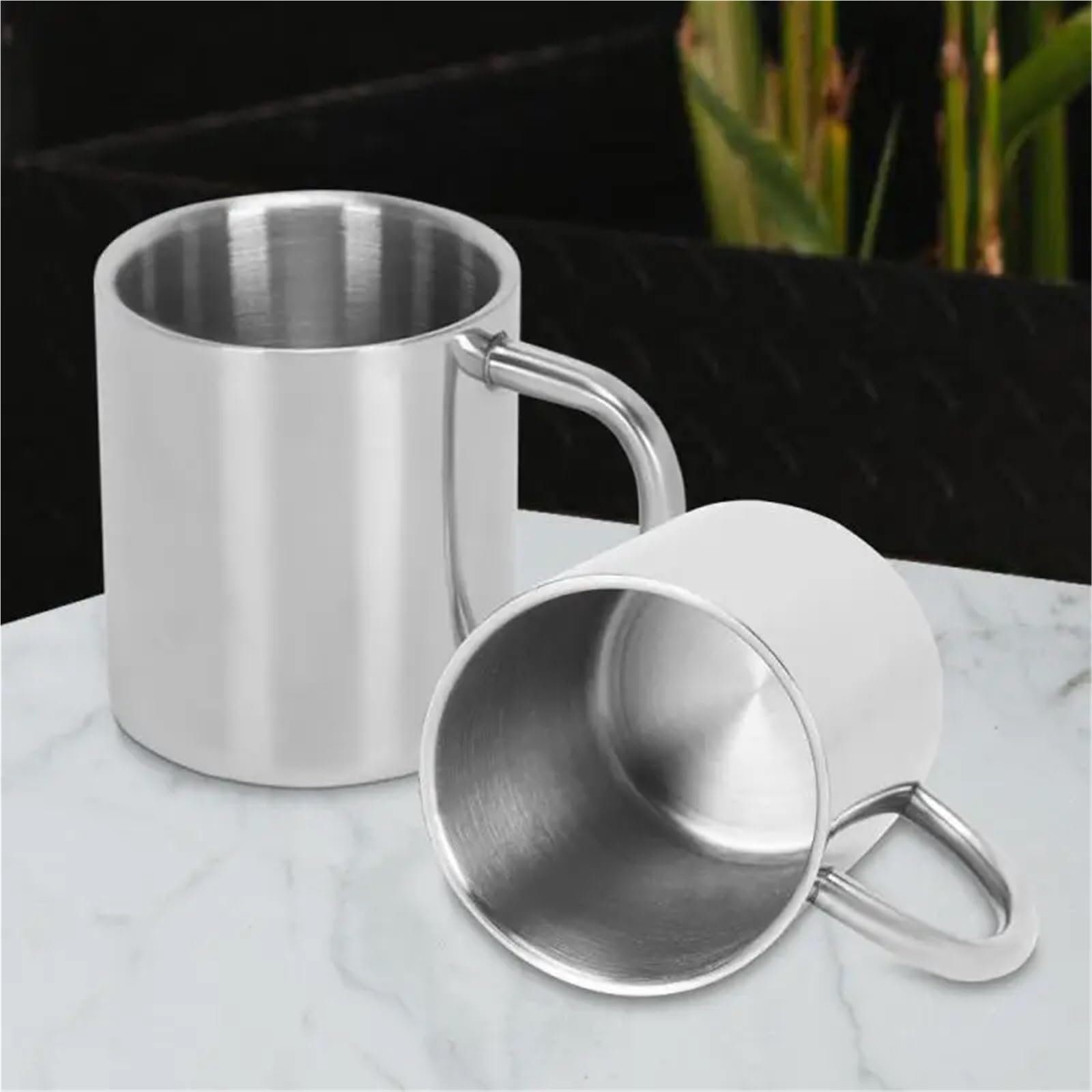 Taza térmica de café antiescaldado doble pared, taza agua portátil aislada acero inoxidable for cerveza, té, zumo y Para café y bebidas(220ml With Lid)