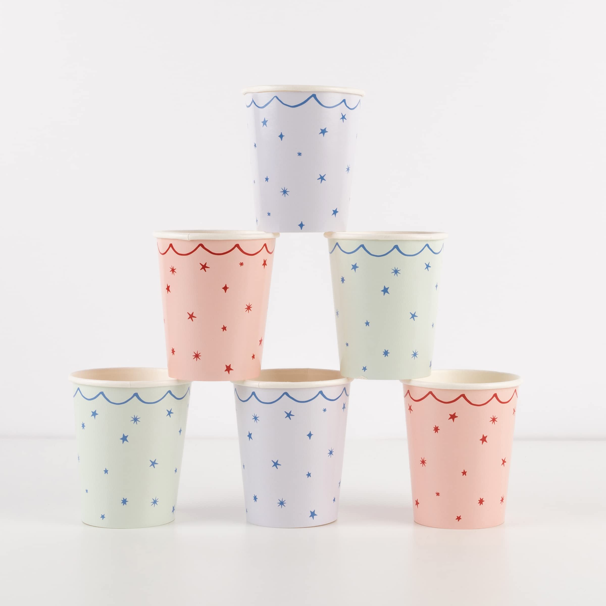 Star Pattern Cups (Pack of 8)
