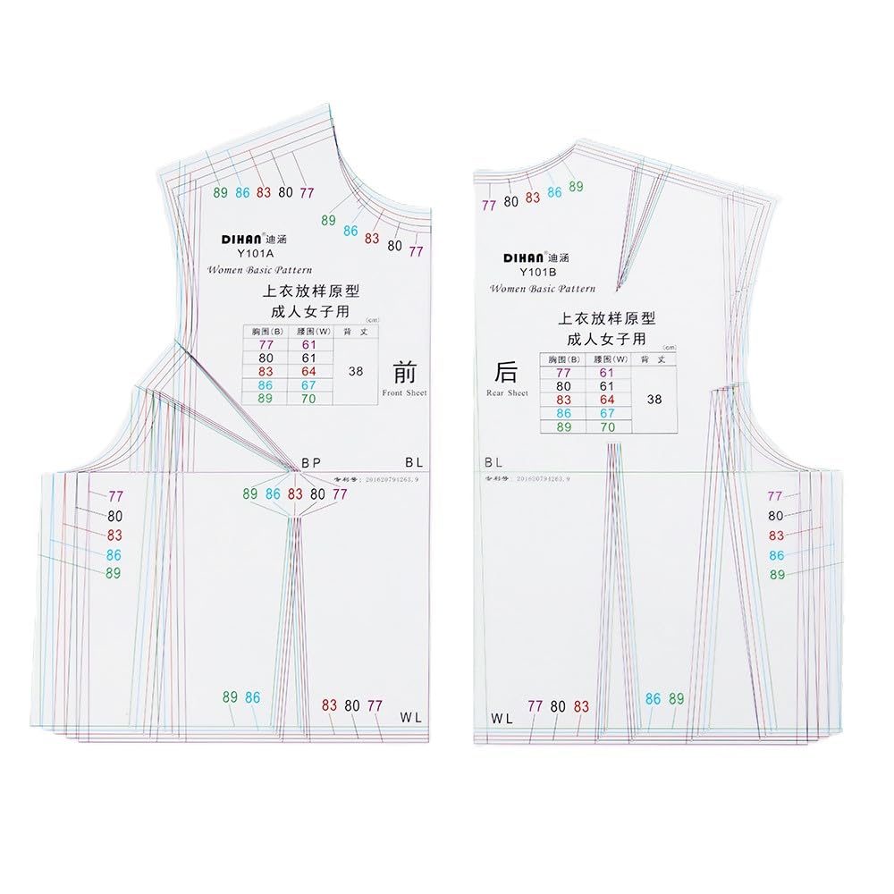 DIHAN #Y101 Multi M Size Woman's Garment Pattern Making Ruler Sewing Ruler Quilting Rulers Garment Ruler Cutting Ruler