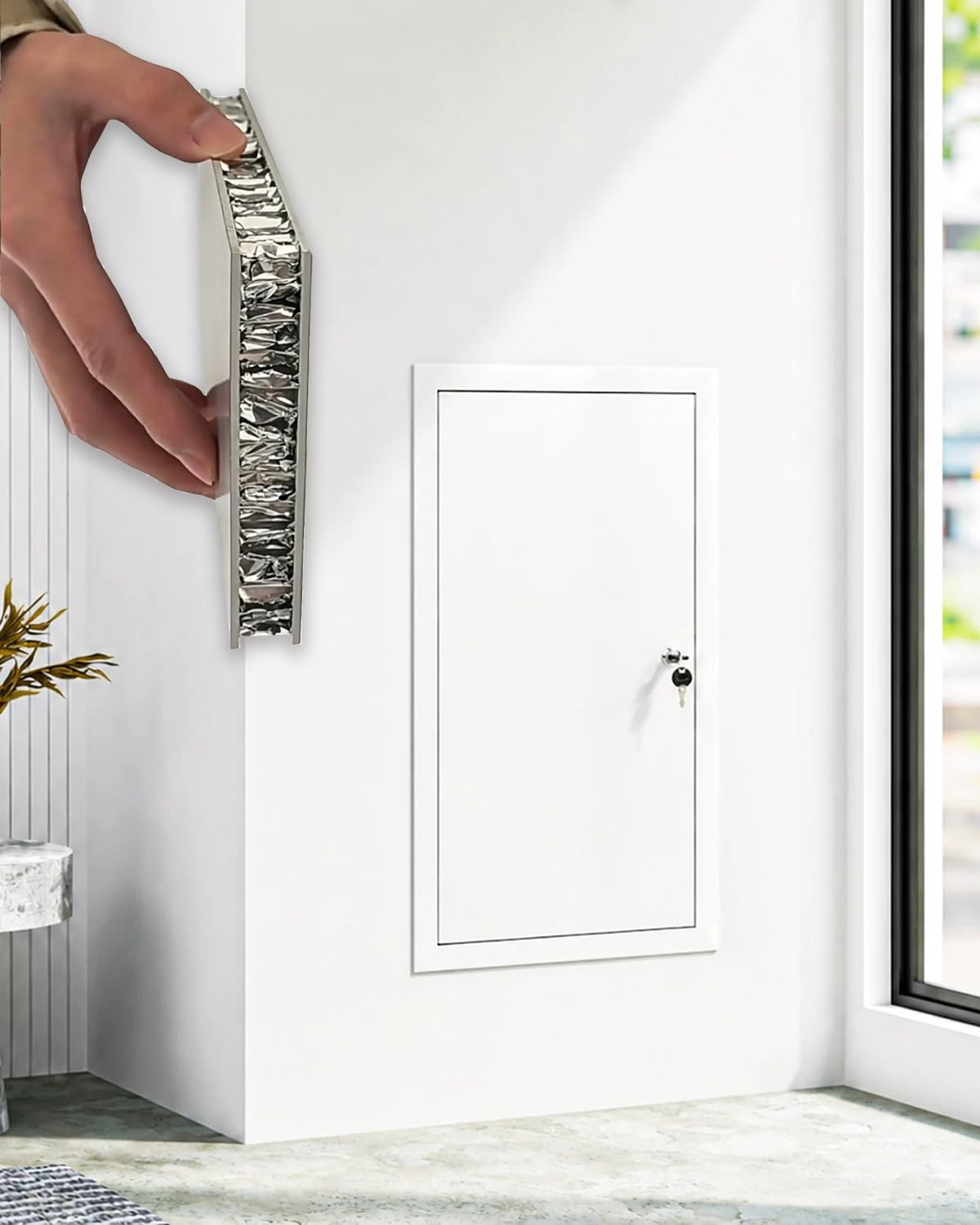Puerta de acceso estanco con cerradura trampilla inspección 450x750mm