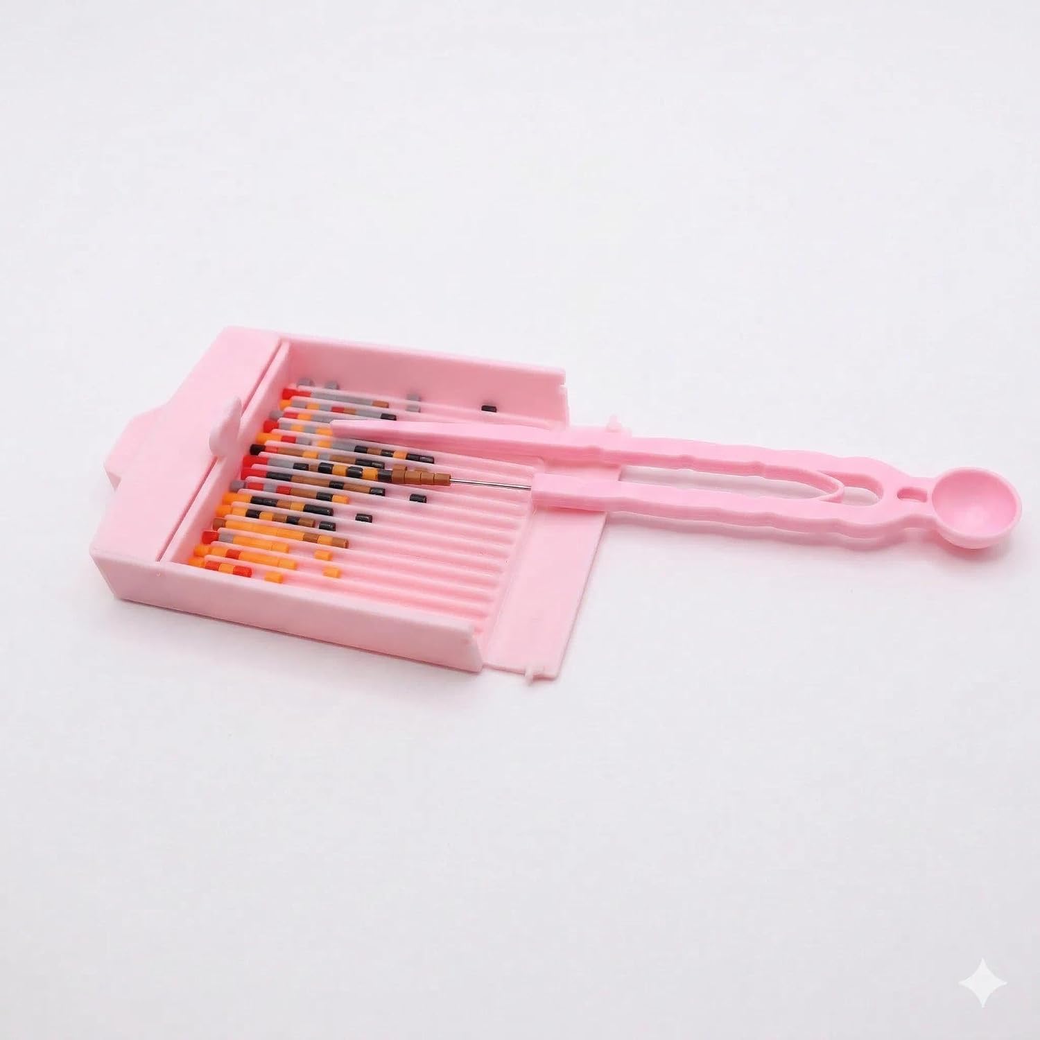 2.6mm Mini Fuse Bead Aligner Tray & Precision Tweezer Kit – High-Efficiency Sorting Tool for Mini Iron Beads – Effortless Recovery Funnel Design for Detailed Pixel Art, Single Pack (Pink)