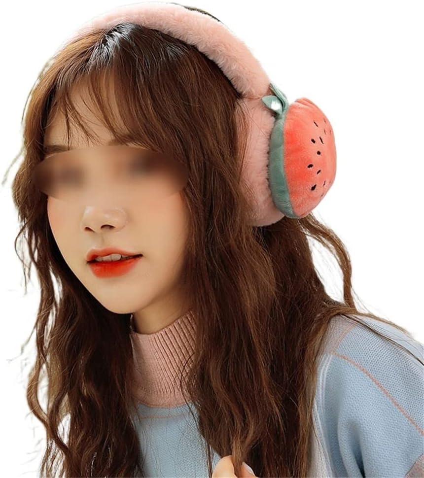 Carrot Women's Adjustable Fruit Earmuffs Winter Warm Folding Ear Warmers Cartoon Male Bags Muffs