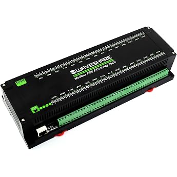 Waveshare 30-Ch Ethernet Relay Module Modbus RTU/Modbus TCP Protocol PoE Port Communication With Various Isolation And Protection Circuits Industrial Grade Rail-Mount Case