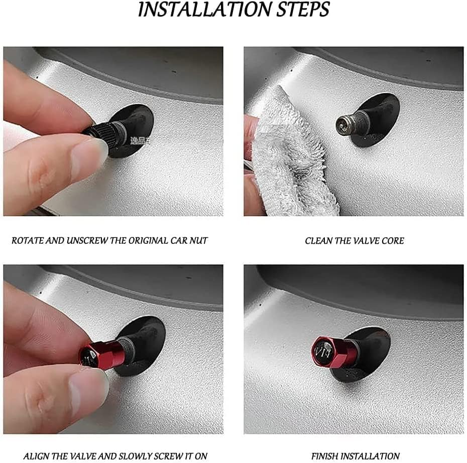 Miniatura 3 de KHXJYC 4pcs Car Tyre Valve Caps for Citroen DS3 DS4 DS5, Rust-Proof Waterproof Dust-Proof Air Leakproof Cover Car Accessories,D