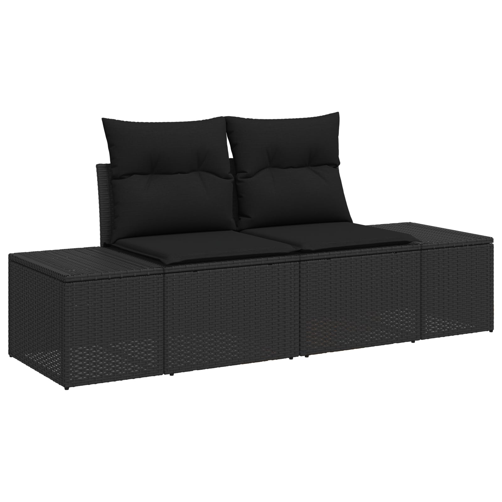 Juego de 6 sofás de jardín con cojines de polirratán negro cómodo tejido a mano muebles de jardín de relax muebles de terraza sofá de jardín