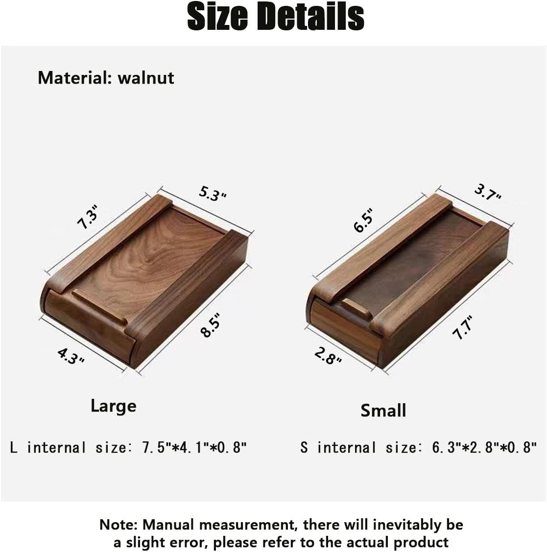 Under Desk Wooden Storage Box Drawer Storage Walnut Bamboo Wood Attachable Under Desk Storage Drawer Cutlery Storage Office Stationery Sundries Storage Box Strong Adhesive Hidden Drawer (Walnut,S)