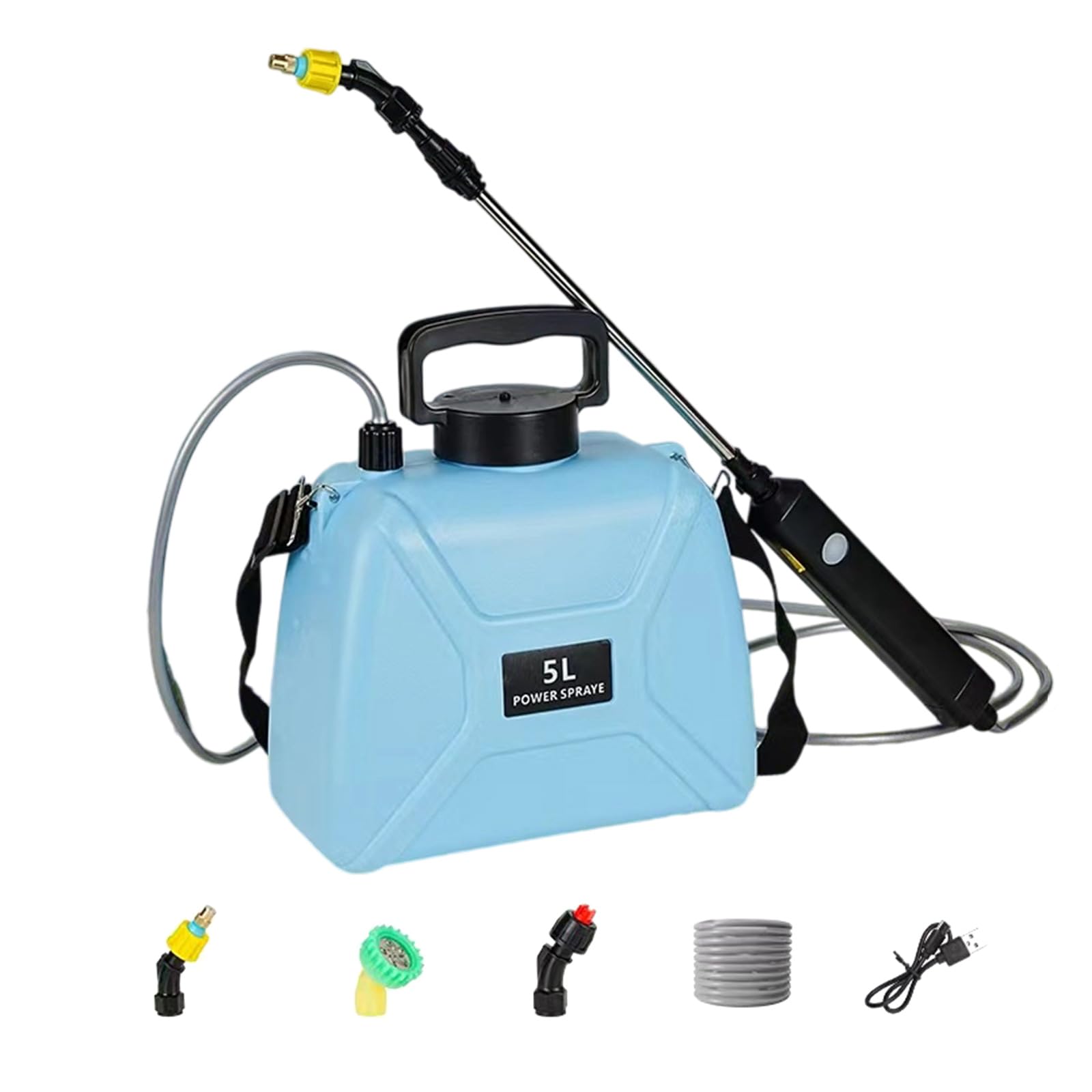 Pulvérisateur électrique 5L outil de jardin télescopique avec buse réglable robuste