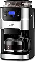Vista 9 de Gevi Cafetera de goteo de 10 tazas con molinillo integrado, máquina de café combinada de moler y preparar rebabas con pantalla táctil, programable