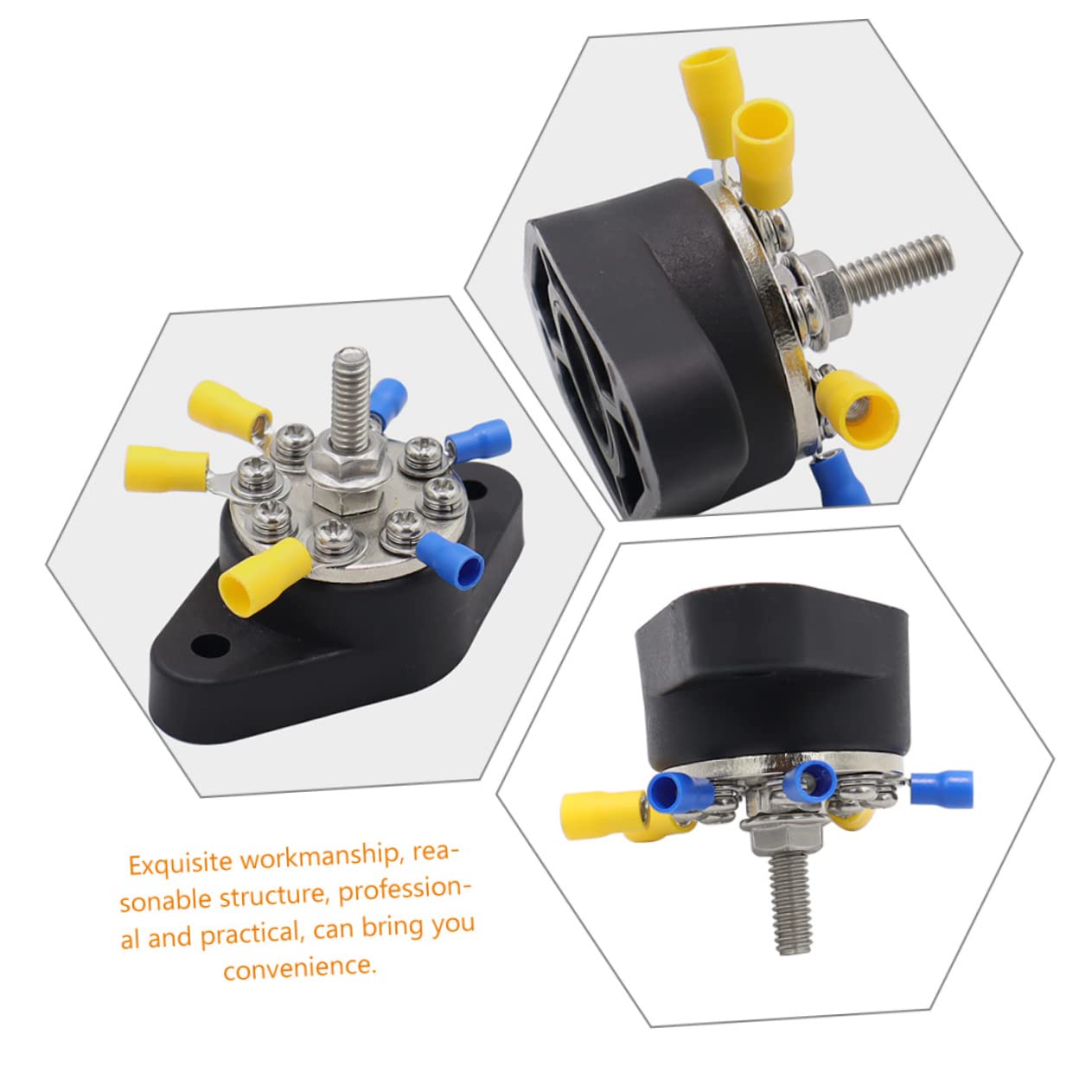 2 Set Morsetto Distribuzione Batteria Auto Terminale Bus Bar Vie Nero con Viti e Terminali per Sistemi Elettrici Auto Rv Resistente e Antiruggine