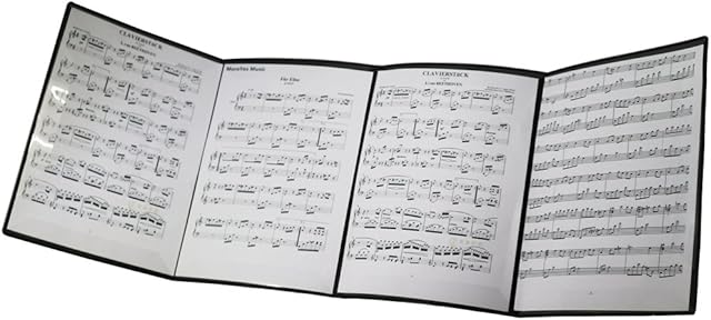 MOREYES Music Folder For Music Sheets Unfolding When Playing Instrument (black)