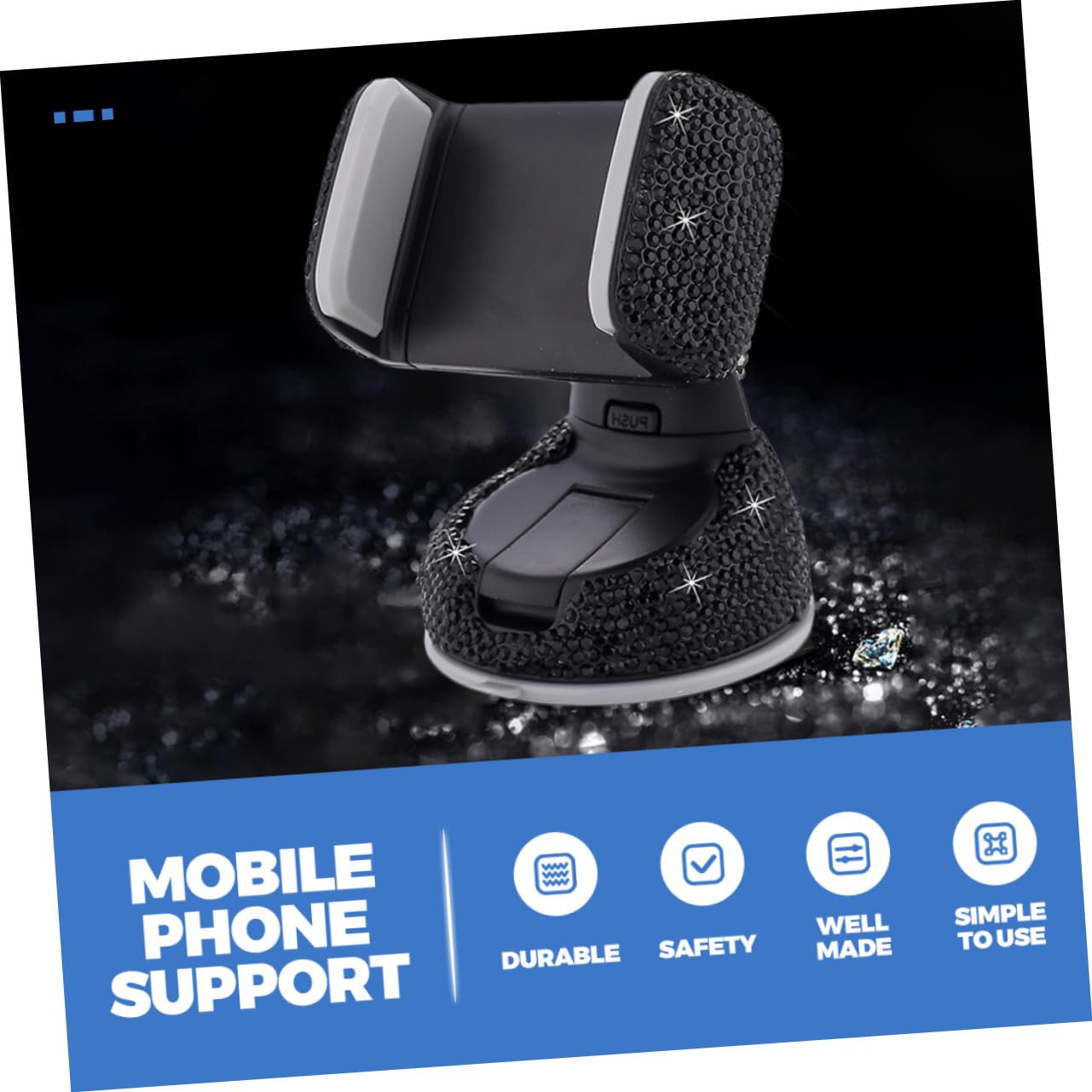 4 Piezas Soporte Móvil Coche con Brillo Ajustable y Estable Accesorio para Rejilla Compatible con Varios Teléfonos Instalación Fácil y para Mujeres Conductor