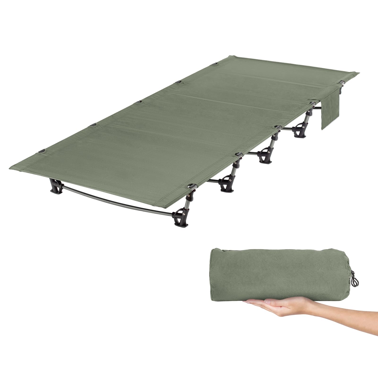 Leogreen Lettino da Campeggio Pieghevole, Ultraleggero Portatile, Brandina Pieghevole Campeggio, 192 x 70 x 17cm, Carico Massimo 150 kg, per Alpinismo Pesca Giardino Campeggio