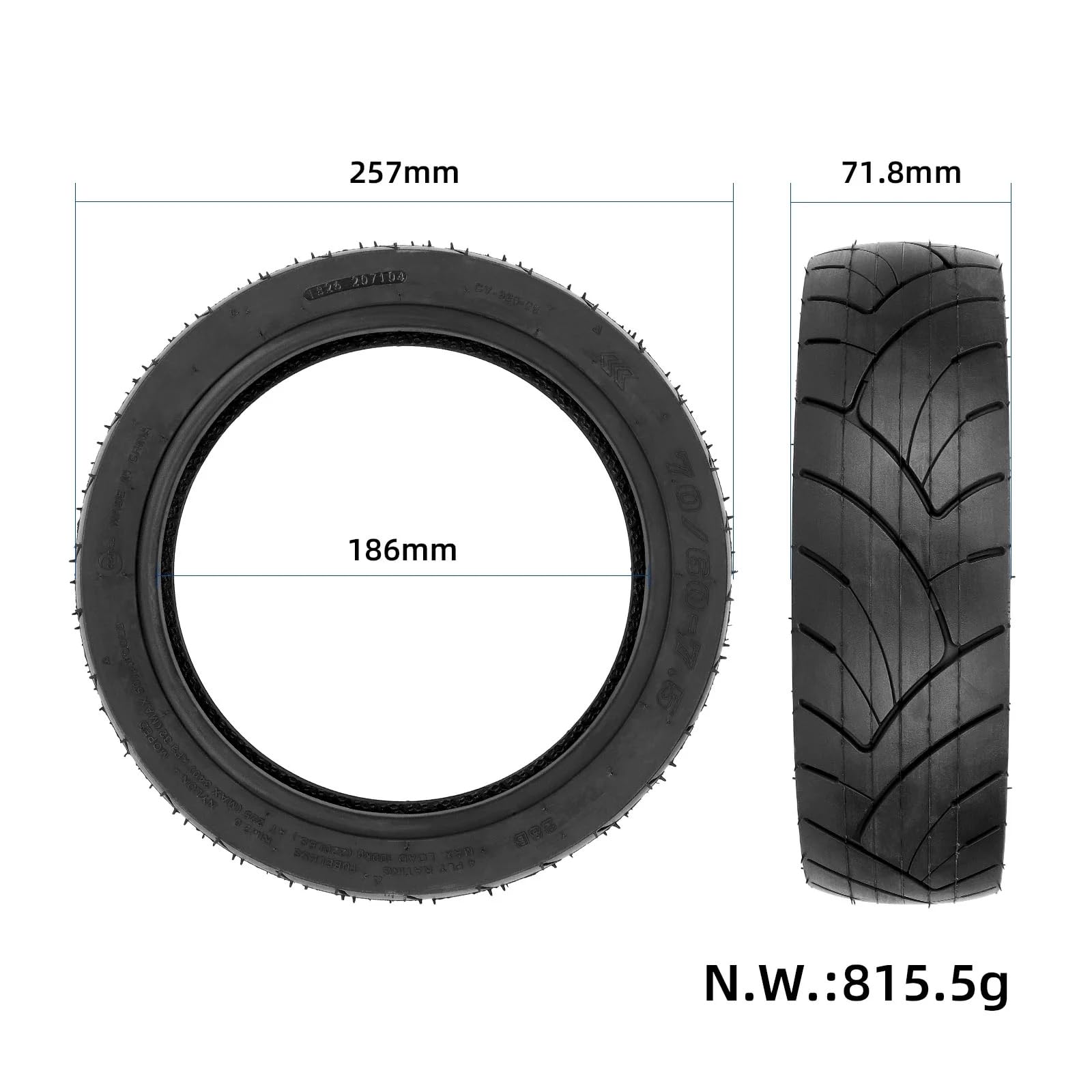 70/60-7.5 Pneu sans Chambre à Air pour Segway Ninebot Max G3/ZT3/ZT3 Pro