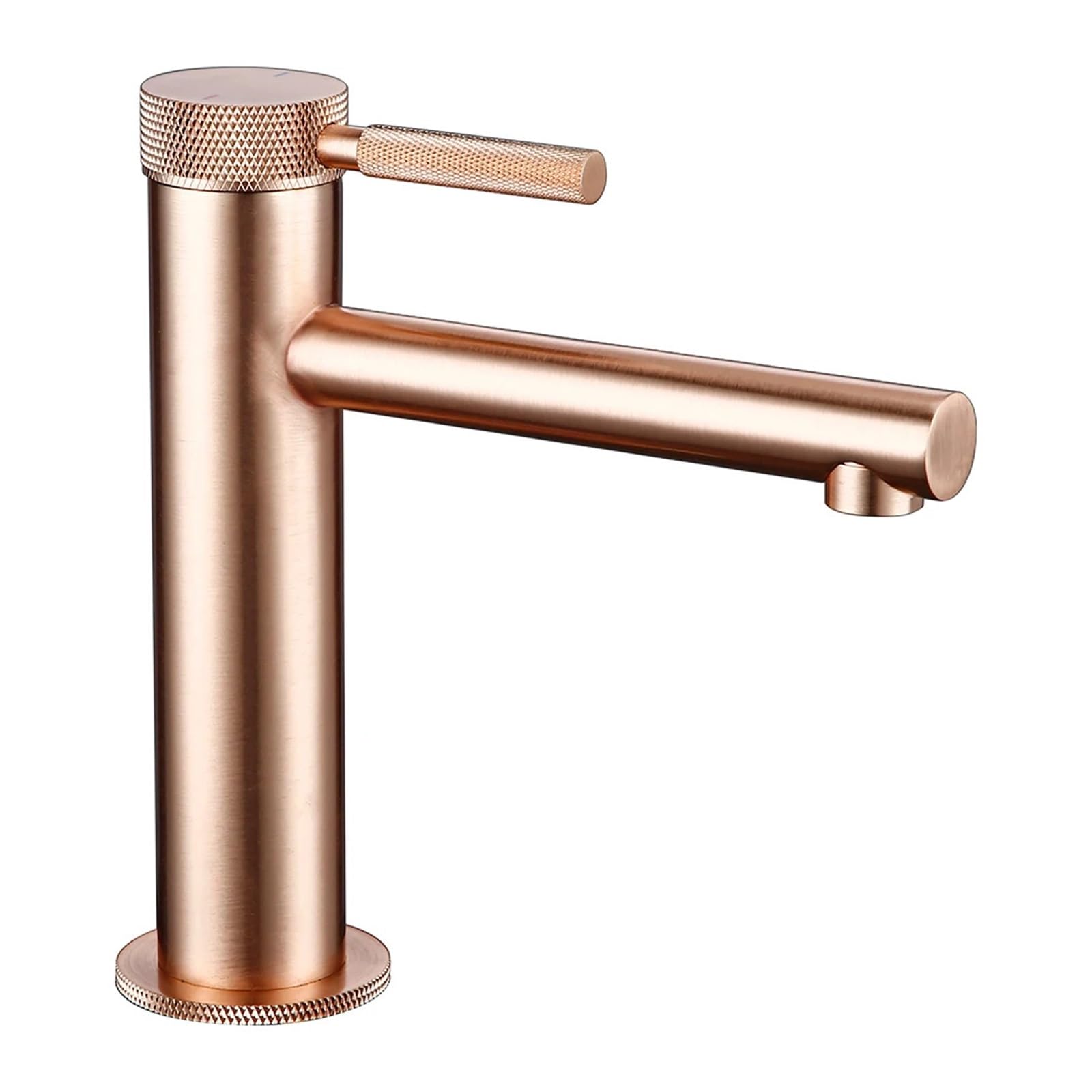 Robinet de lavabo brossé mélange moleté à poignée robinet d'évier eau chaude et froide