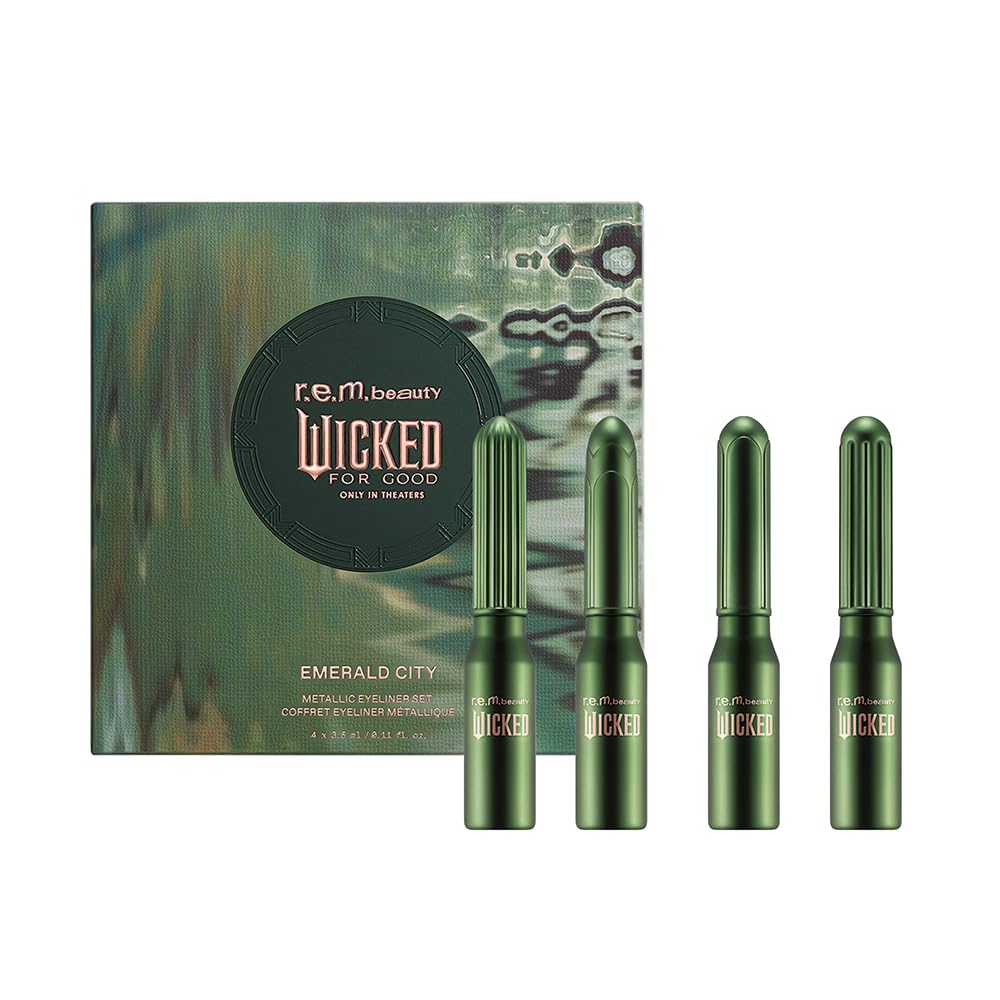 r e m beauty by Ariana Grande Wicked For Good Emerald City Metallic Eyeliner Set Long-Wearing Smudge-Resistant Formula