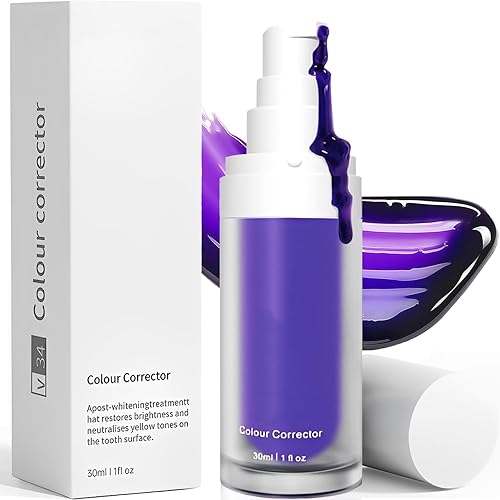 Pasta de dientes morada para blanquear los dientes, suero corrector de color, eliminación de manchas de dientes, potenciador de blanqueamiento