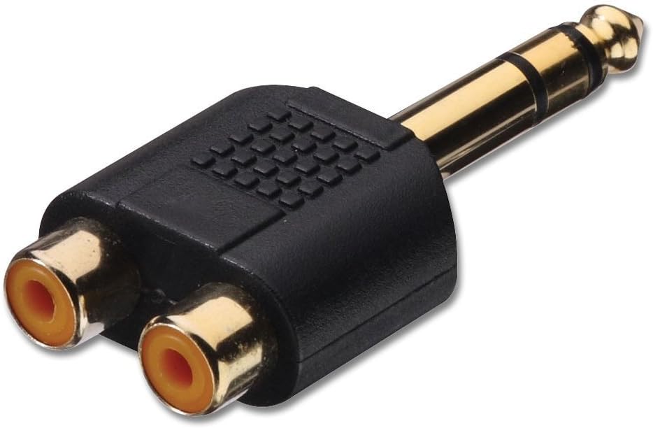 Serena Gold Plated 3.5mm Stereo Jack Male Plug to Dual RCA Female Sockets Splitter Connector