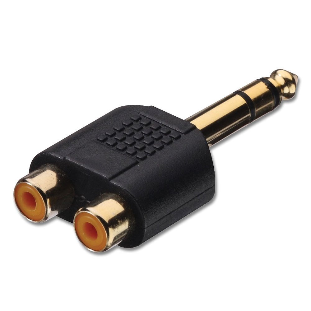 Serena Gold Plated 3.5mm Stereo Jack Male Plug to Dual RCA Female Sockets Splitter Connector