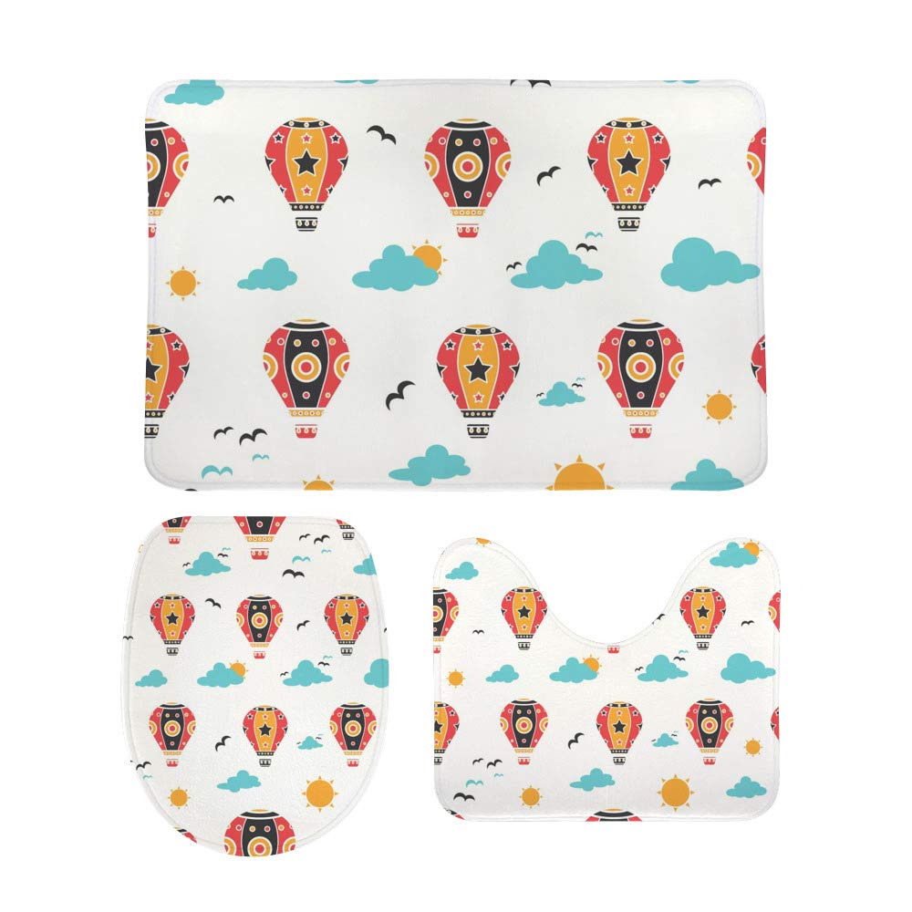 Tapis de bain antidérapants lot de 3 absorbants et colorés pour intérieur ou porche