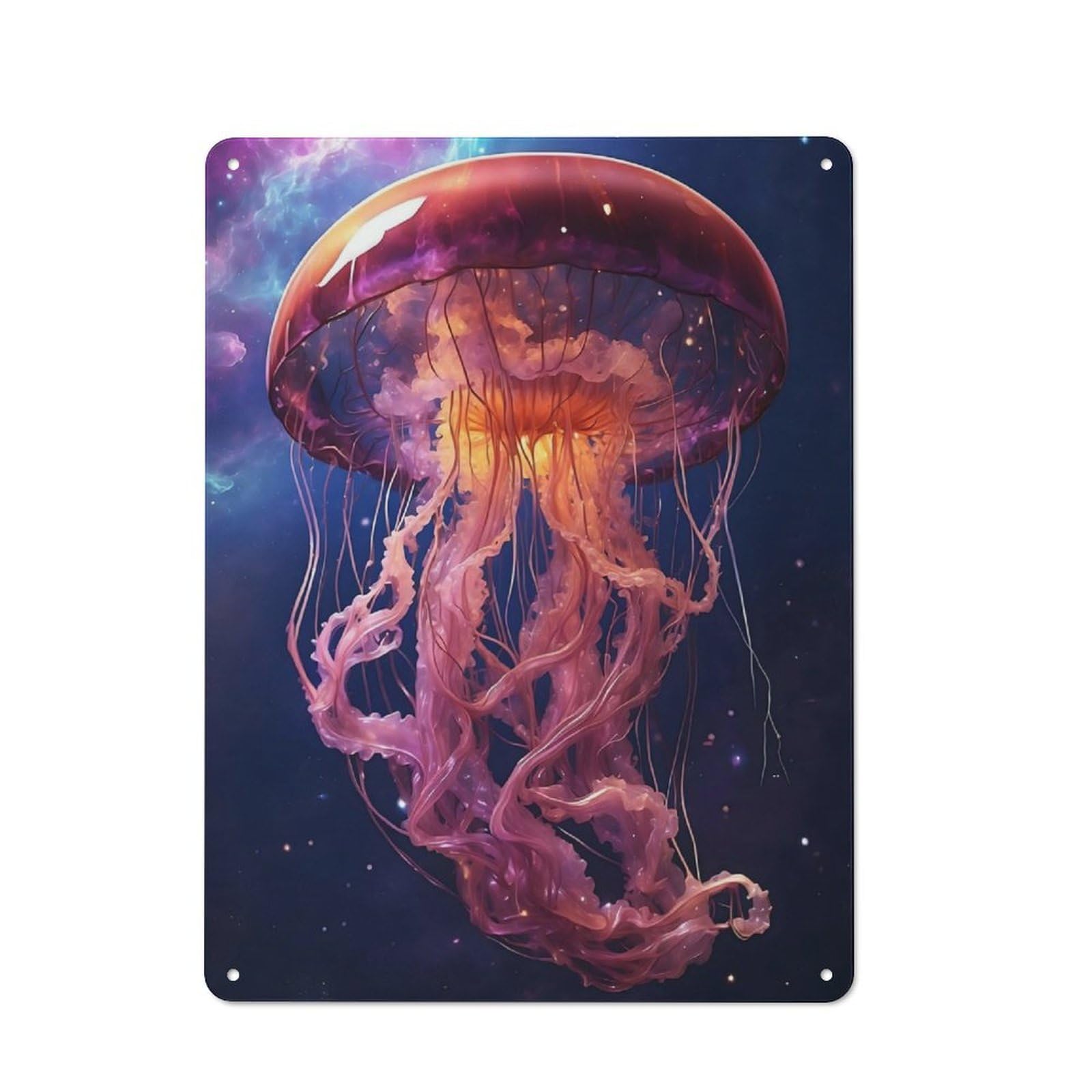 Junmoney Jellyfish Retro Metal Wall Sign 40X30cm With For Pub Or Café, A Housewarming Gift For Hospitality Wall Decor Collectors