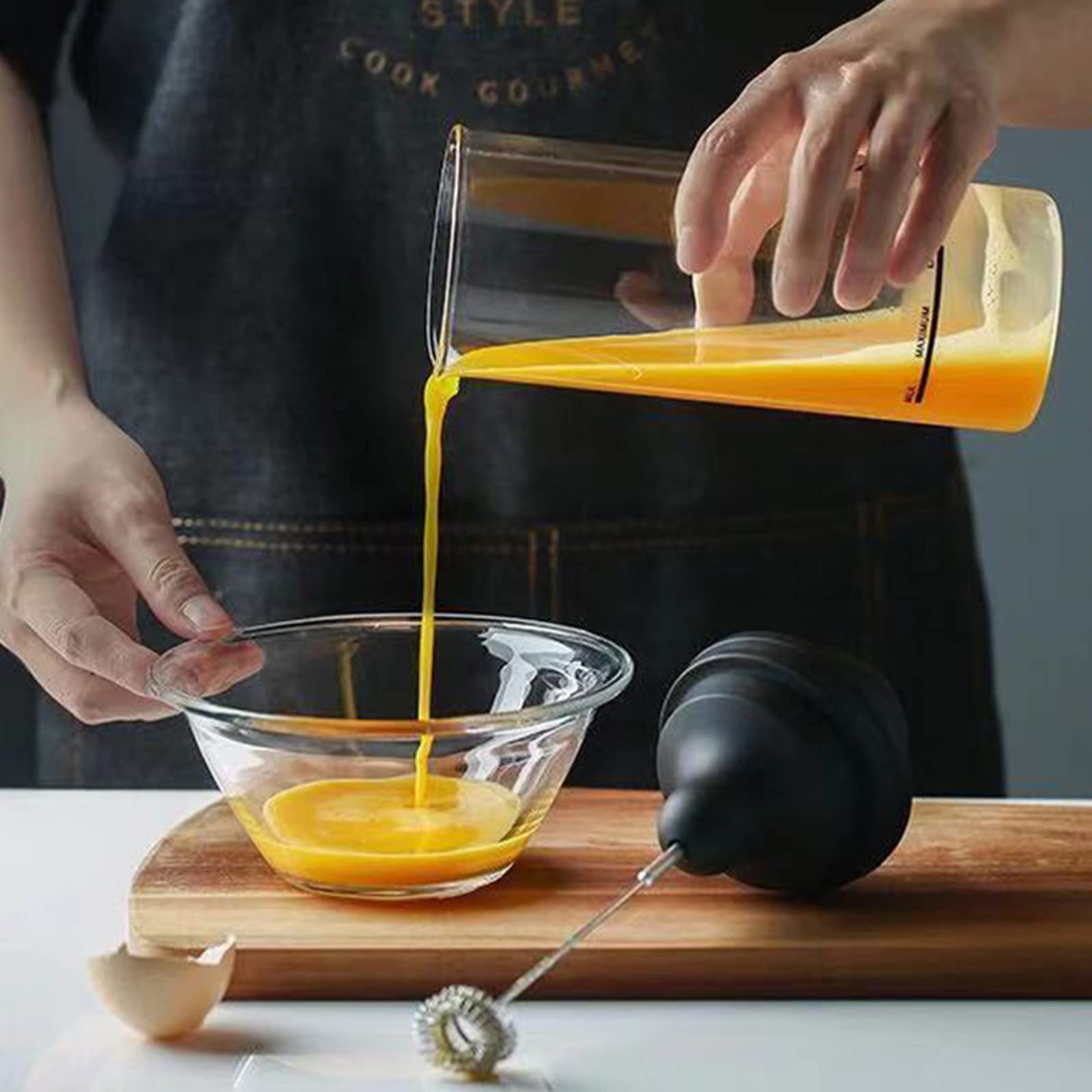 Montalatte elettrico senza fili, Schiuma elettrica per caffè schiuma di latte frullatore batteria montalatte tazza tazza elettrica montalatte