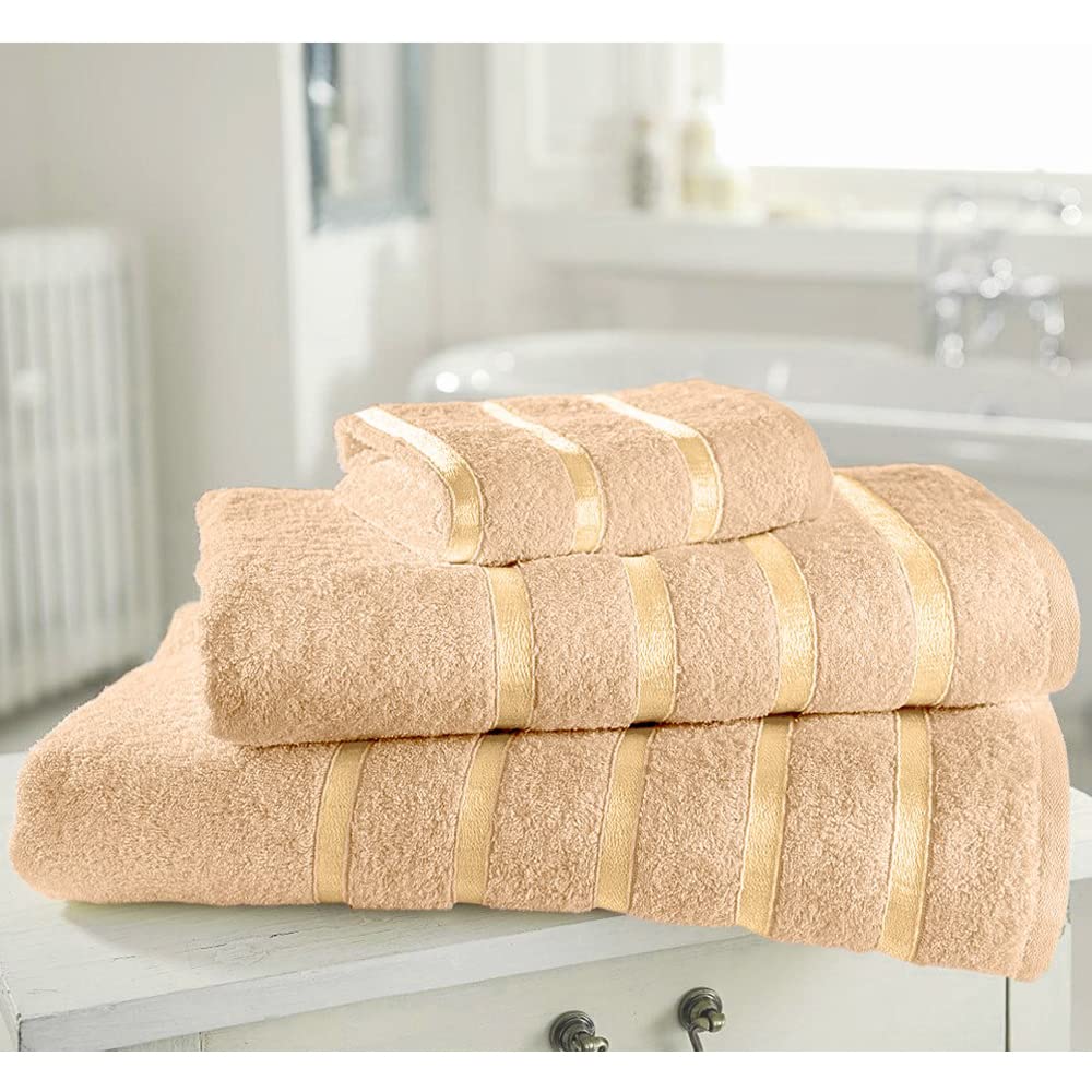 Slumber Nights Bath Sheet Large 90 X 140 cm Soft Absorbent Egyptian Cotton 1 X Bath Sheets, Peach