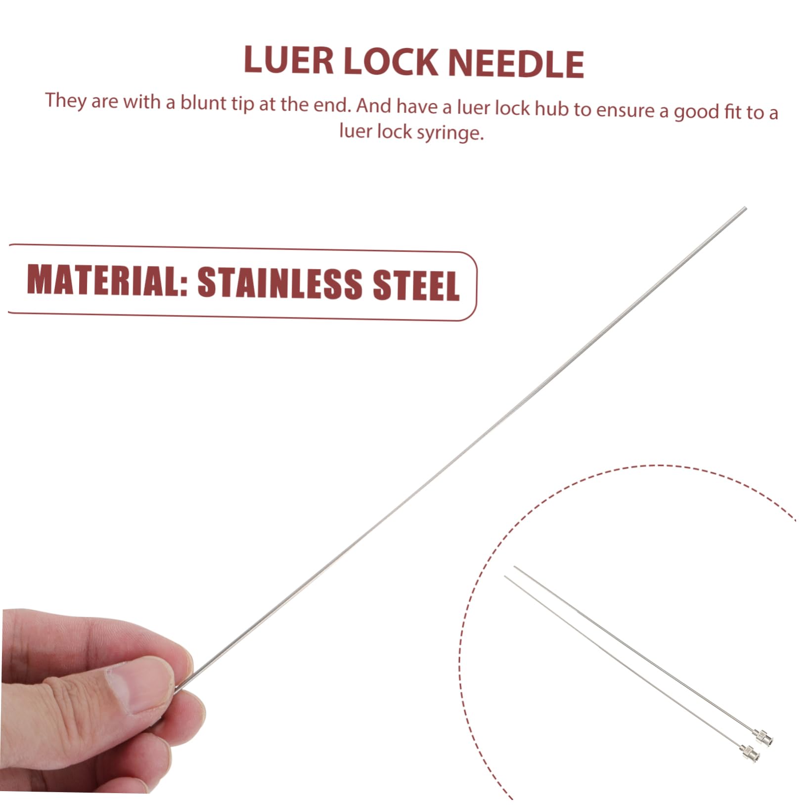 VILLFUL 2pcs Flat Dispensing Slips Lock Tip Dispenser Dispensing Tips Dispensing Glue Dispensing Needles Lock Stainless Steel Silver