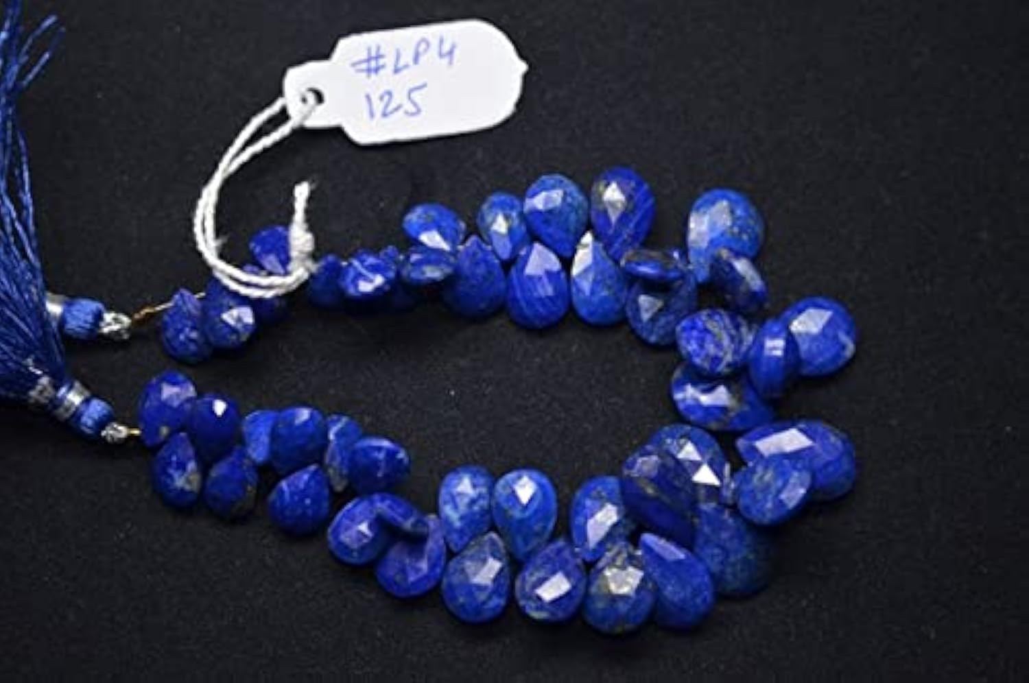 Lapis-lazuli perles naturelles bleues briolettes facettées poire 7x9-9x14mm DIY