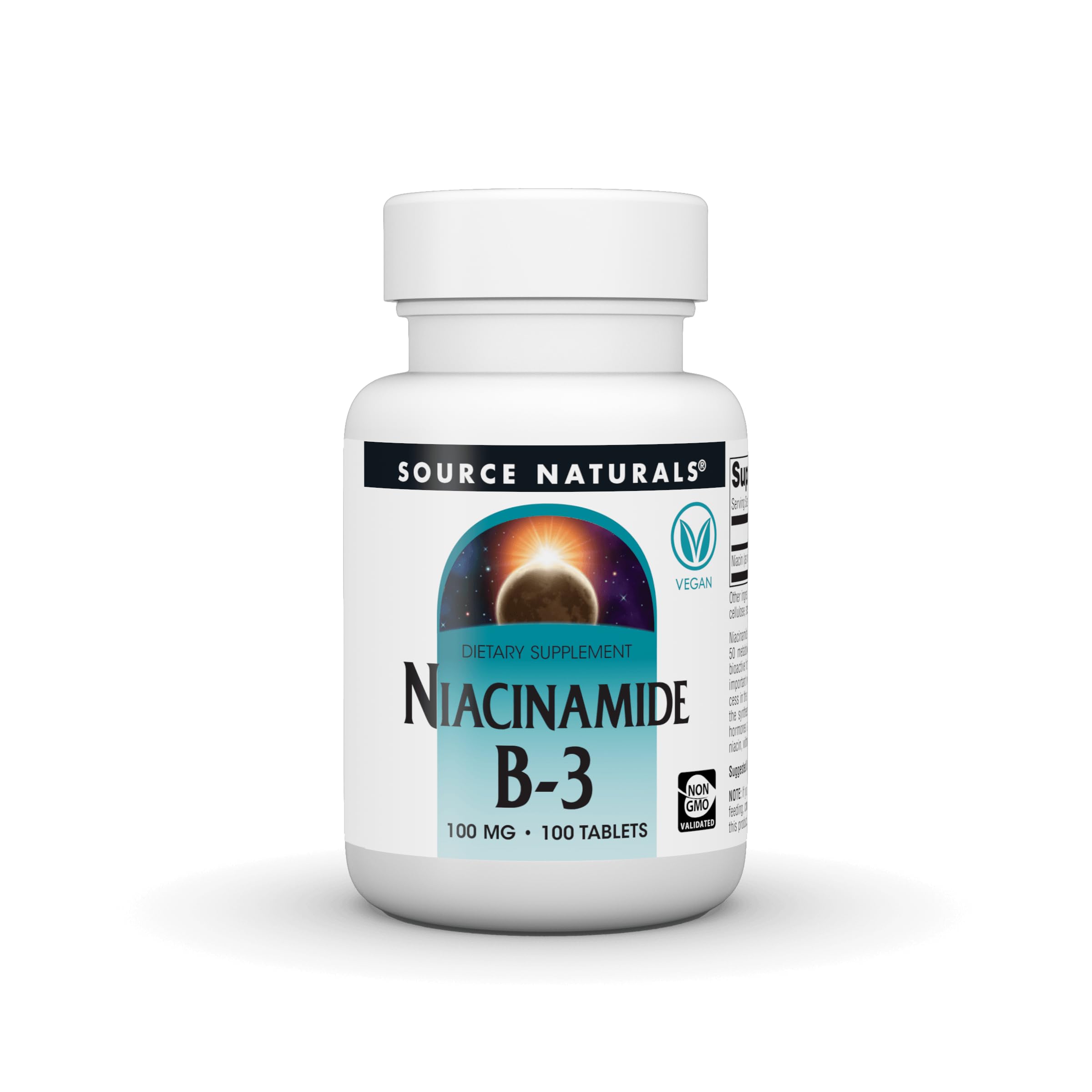 Source Naturals Niacinamide B-3, 100 mg - 100 Vegan Tablets