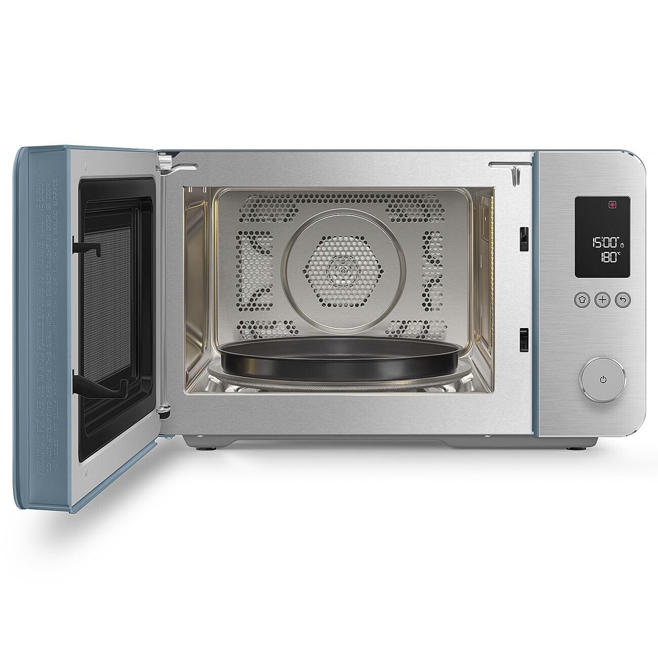Smeg, Four à Micro-ondes Combiné MOC02SBMEU, 9 Fonctions et 3 Combinées, 25 Programmes Automatiques, Technologie Inverter, Système Soft Close, Accessoire Grille Inclus, 2100 W, Bleu Orage Mat