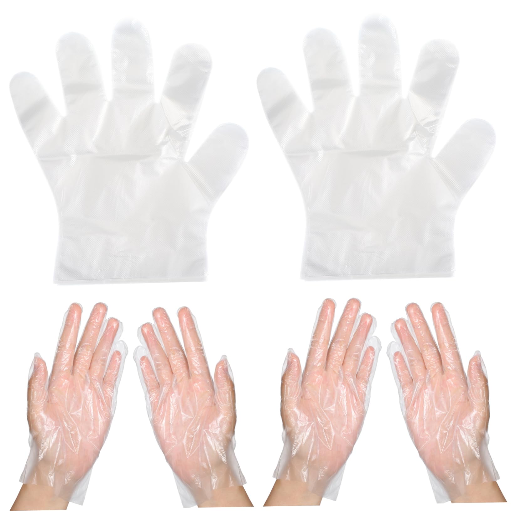 IWOWHERO 100pcs Large Size Gloves for Dry Hands Ambidextrous Waterproof Work Gloves for Food Hair Dyeing Kitchen Dust
