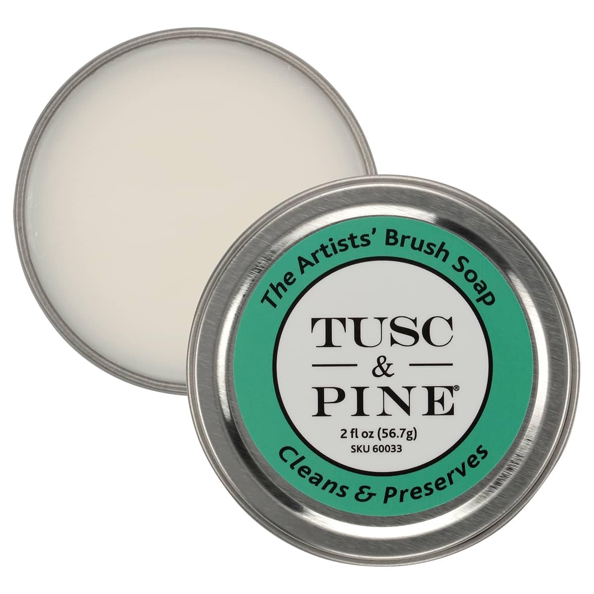 Tusc &amp; Pine The Artists' Brush Soap, 6 Pack - 2oz Plant-Based Brush Cleaner, Oil, Acrylic, Watercolor Paint - Nourishes Bristles; Made in North Carolina; Alkali Soap, Gentle Pine Fragrance