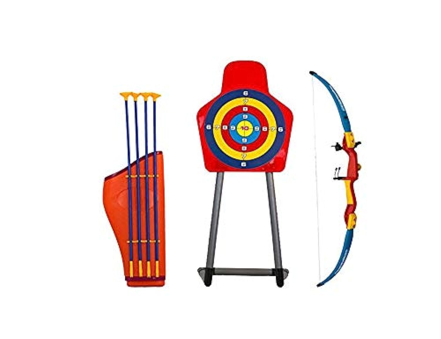 Kids Bow and Arrow and Holder Archery Set with Target Outdoor Garden Fun Game, Multi Color