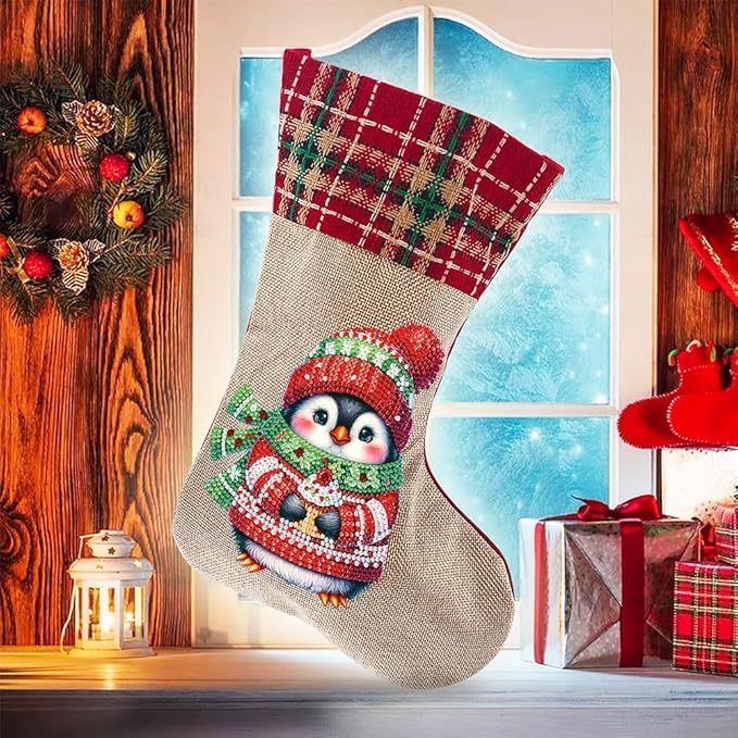 Diamond Painting Chaussettes De Noël DIY 5D Diamant Peinture