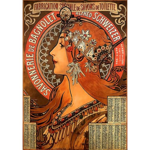 Affiche enroulée Savonnerie de Bagnolet par Alphonse Mucha de format 101,6 x 127 cm