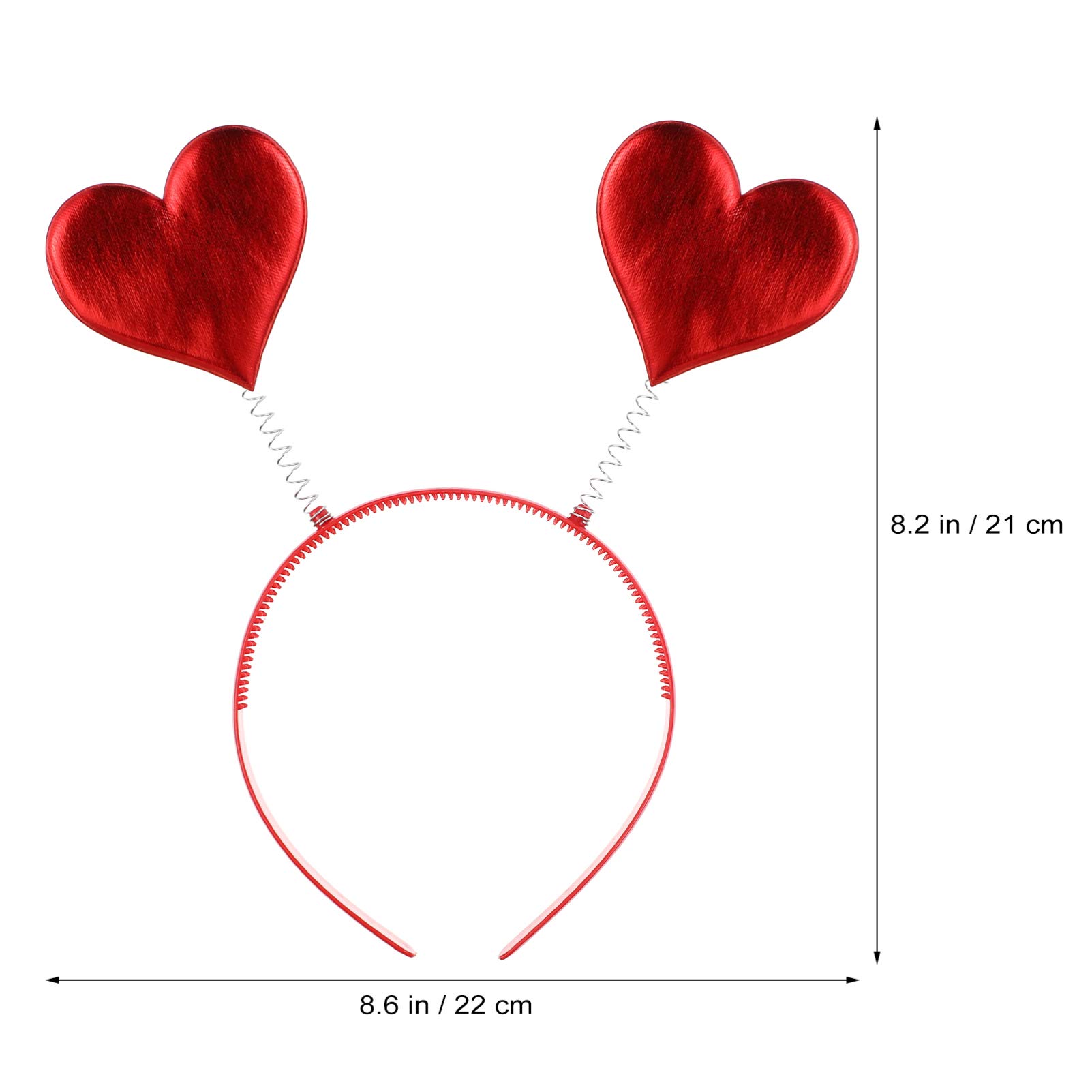 FRCOLOR 4pcs Heart Headband Red Heart Head Bopper Party Hair Accessories for New Year, Birthday, Valentines Day (style 1)