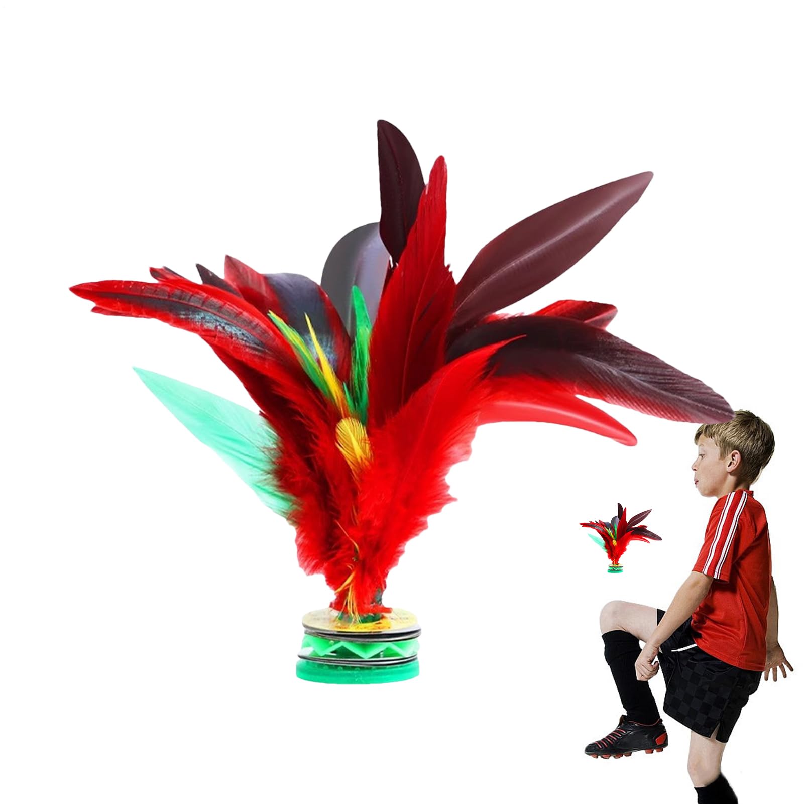 Volant Jianzi - Volant en Plumes Chinoises, Jeu de Pied en Plumes de Poulet | Équipement de Sport coloré, Amusant | Équipement de Jeu Traditionnel en Plumes pour Les rassemblements d'
