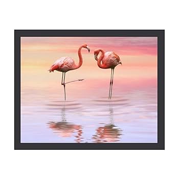 に*け様 「 逃げることをやめたフラミンゴ 」｜絵画 原画 抽象画 動物画 ドロ フラミンゴの絵。オリジナルの絵。フラミンゴのウォールアート