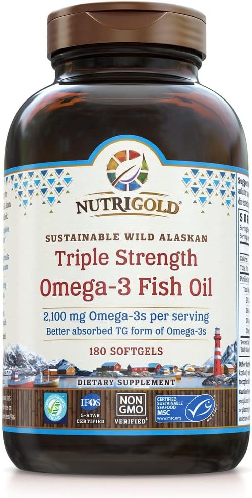 Nutrigold Triple Strength Omega3 Fish Oil Supplement