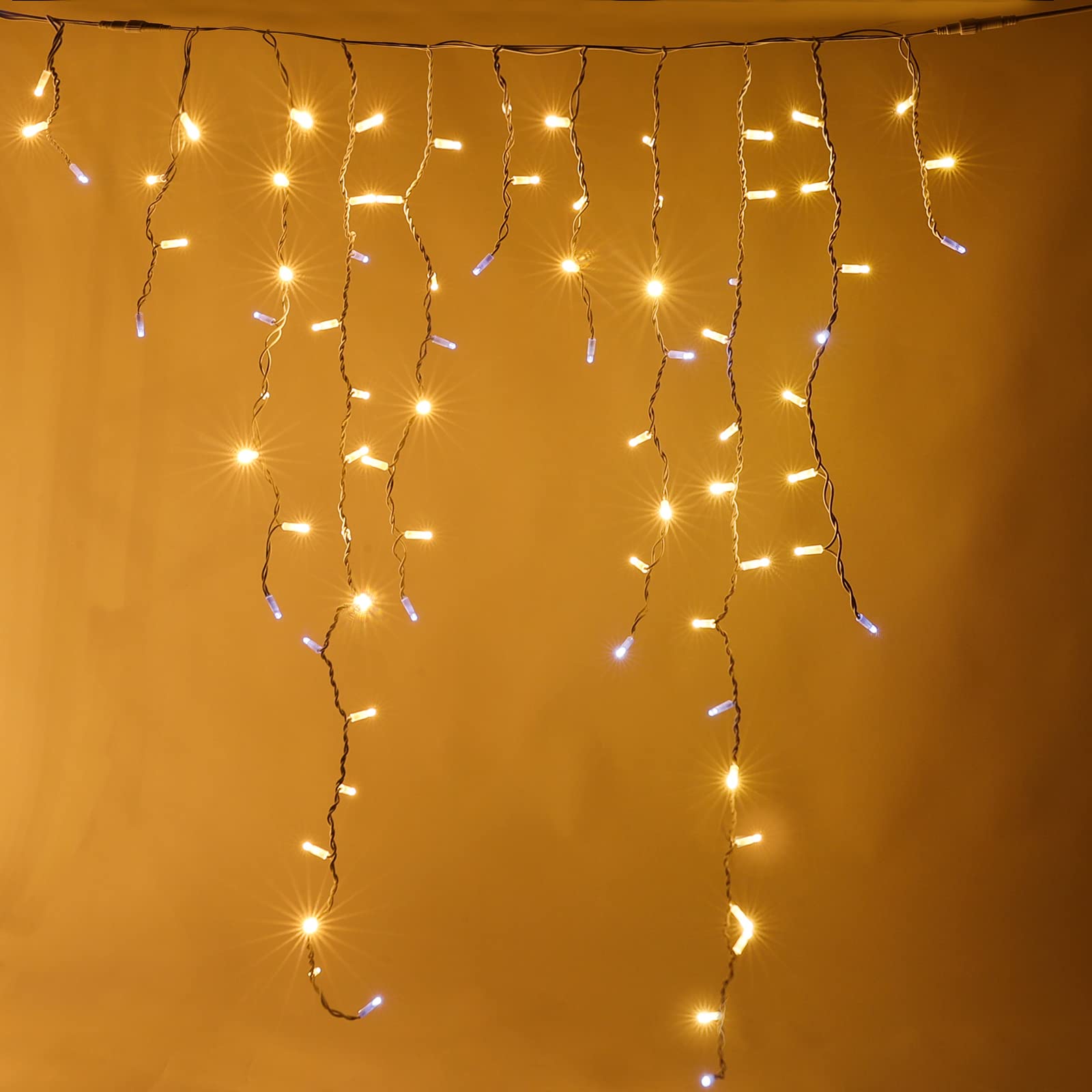 Luccika® Cascade de stalactites tente pluie 4x1,5 m avec 304 Maxi Led et flash pour usage extérieur intérieur professionnel extensible (blanc chaud)