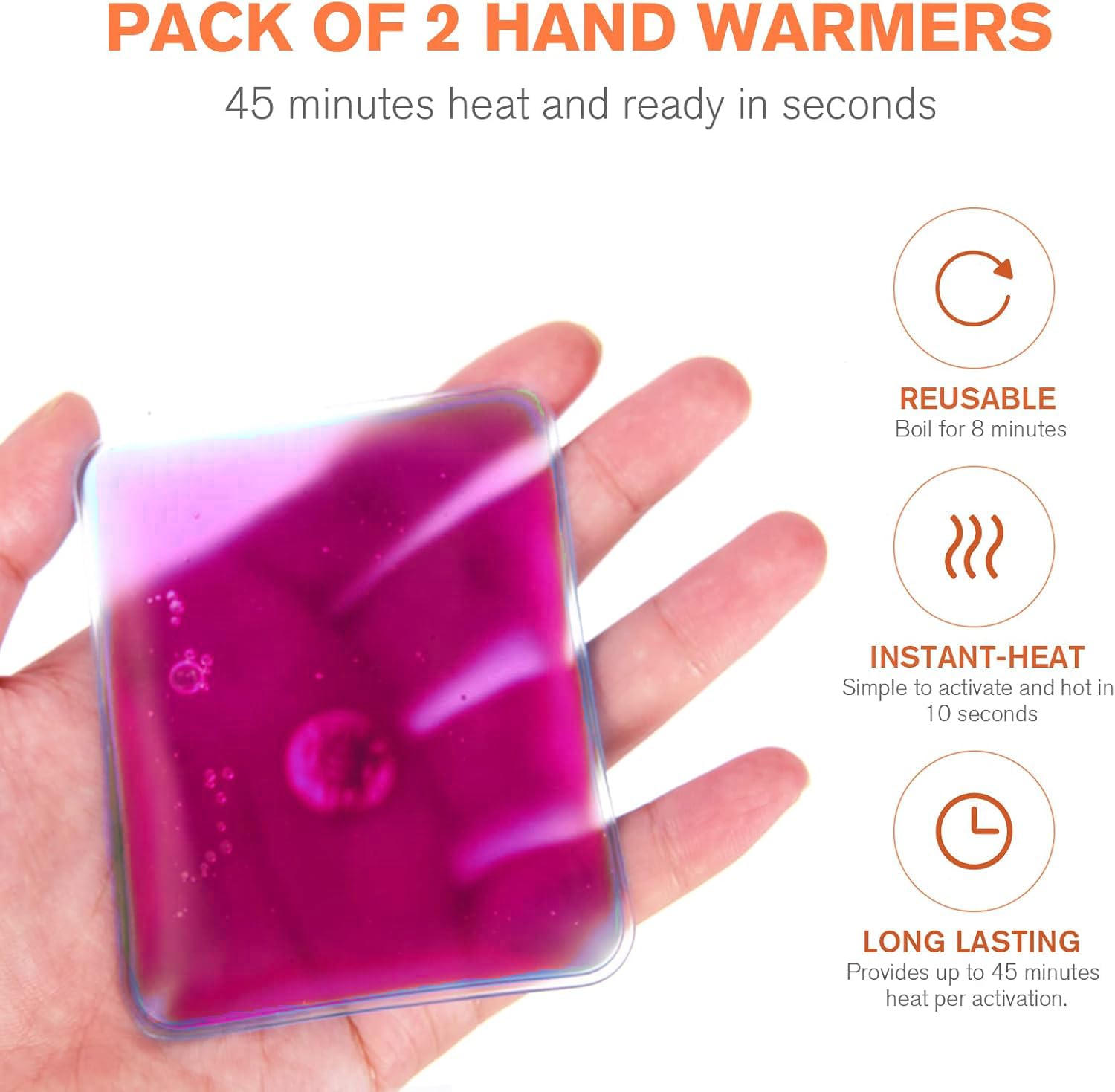 Scaldamani Riutilizzabili 5PCS | Kizozo | Gel Da Piegare, Portatile | Per Viaggi E Sport Invernali