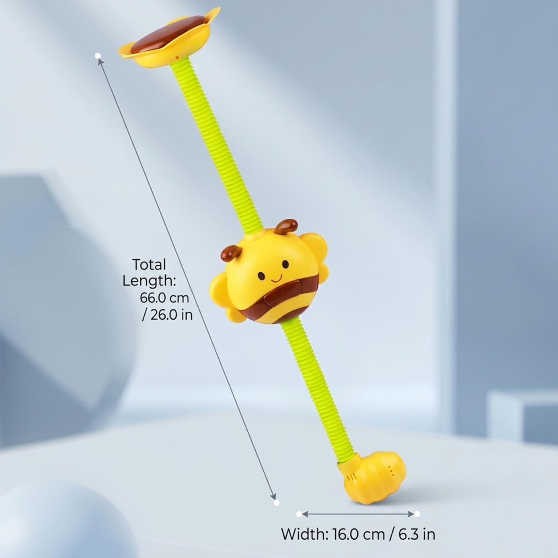 Baby Bath Sprayer, Fun Bee Shower Head for Bathtub with 360° Rotation & Strong Suction Cup, Toddler Bath Toy for Easy Rinsing Baby Sprayer — view 3
