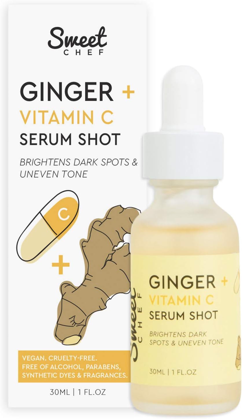 Sweet Chef Ginger + Vitamin C Serum Shot - Brightening + Antioxidant-Rich Vitamin C Serum with Turmeric Root Extract (30ml / 1 fl oz)