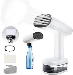 Vaporizador de roupas portáteis, Com adaptador para garrafa externa, Ajuste de três velocidades, Tanque de água de 370 ml, Visor LED, Com escova, Adequado para todos os tecidos de roupas (220 V)