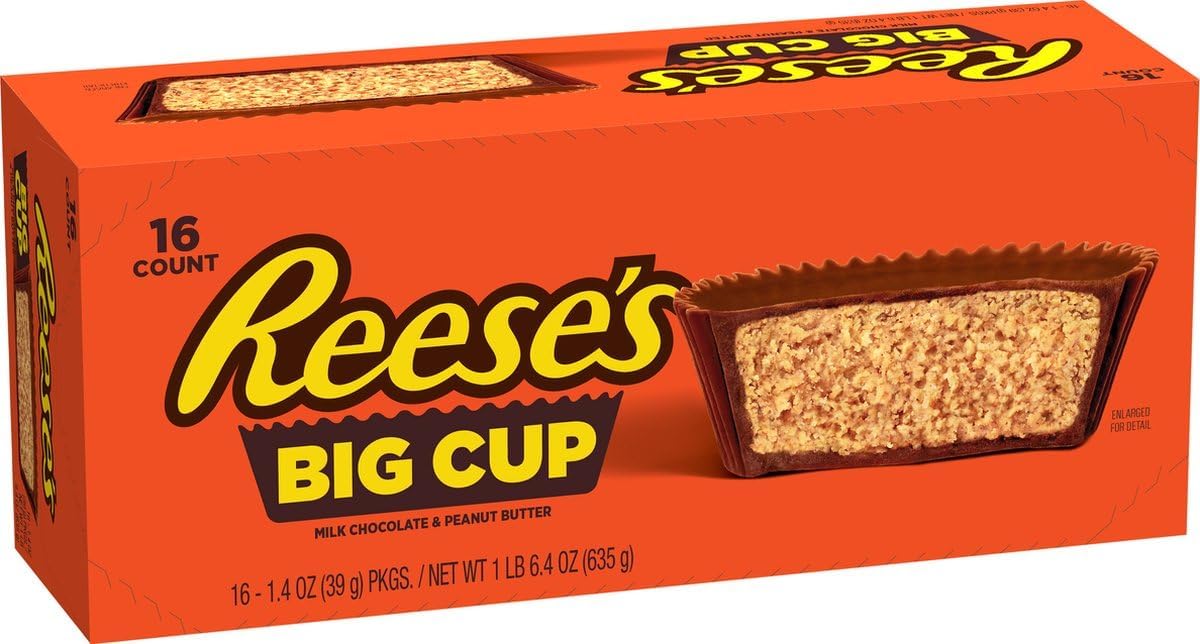 Amazon.com : REESE'S BIG CUP Peanut Butter Cup, Milk Chocolate Covered ...
