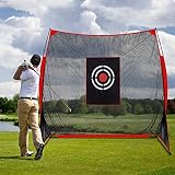 Sharellon Golf Practice Net, 9x9FT Golf Hitting Training Net with Target and Carry Bag, Indoor Outdo