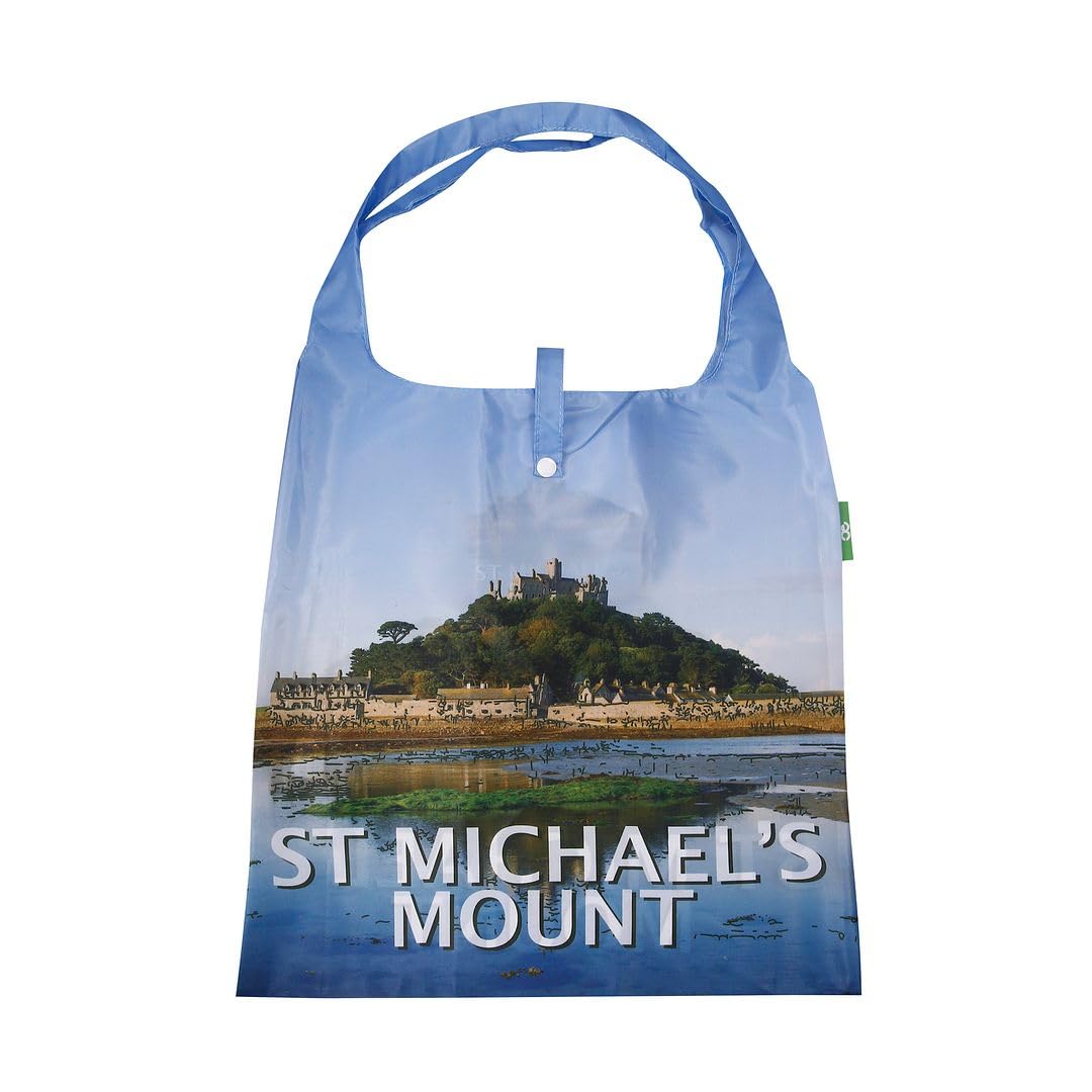 ECO CHIC Lightweight Foldable Reusable Shopping Bag Water Resistant Tote Bag (St Michael's Mount Blue) โ image 1